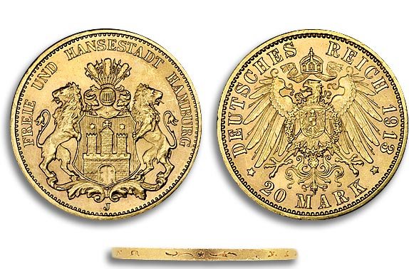 achat et vente piece 20-ReichMark-or